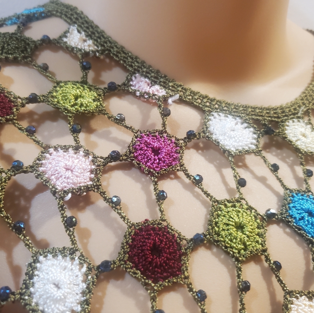 Cache Multicolor Crochet Sweater - Picture 3 of 6